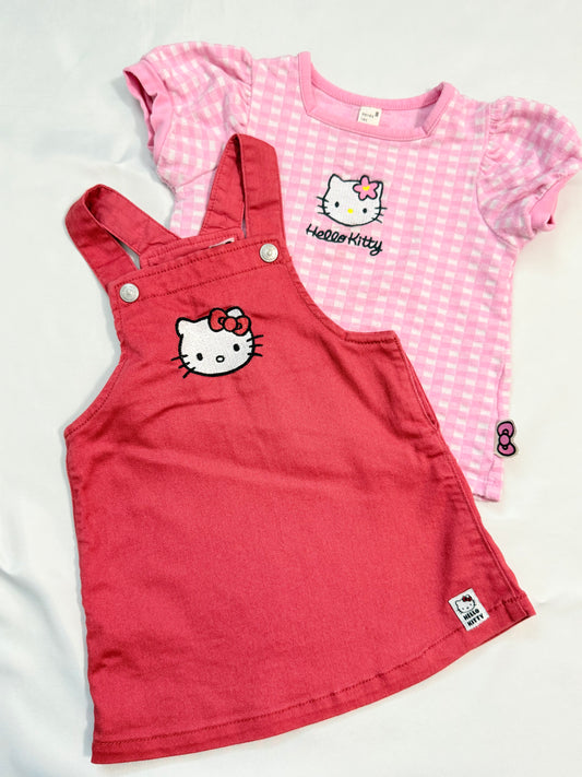 Hello Kitty Jumper Skirt & T-shirts Set 9-12m