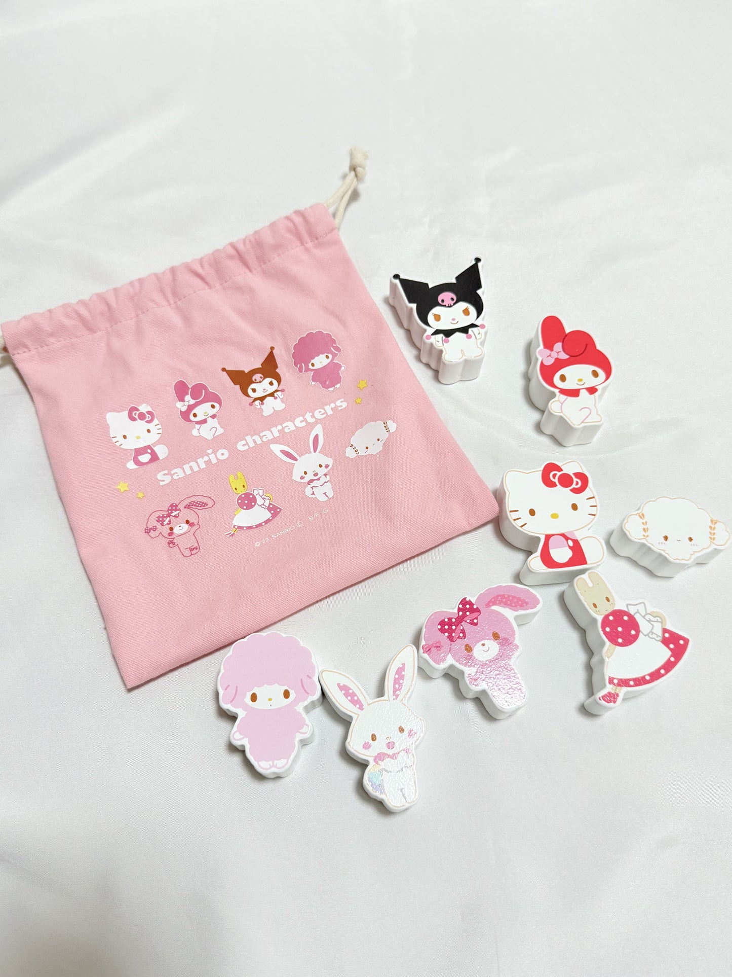 Sanrio Characters Wooden Blocks with Drawstring Bag