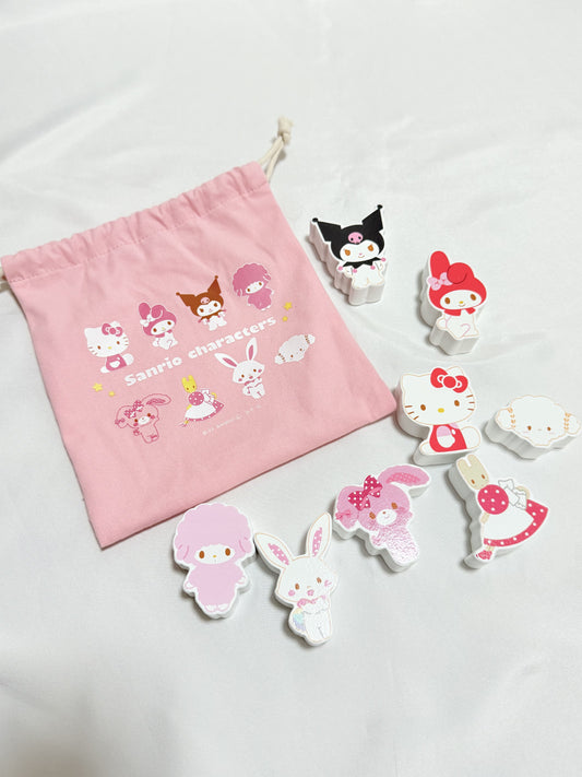 Sanrio Characters Wooden Blocks with Drawstring Bag