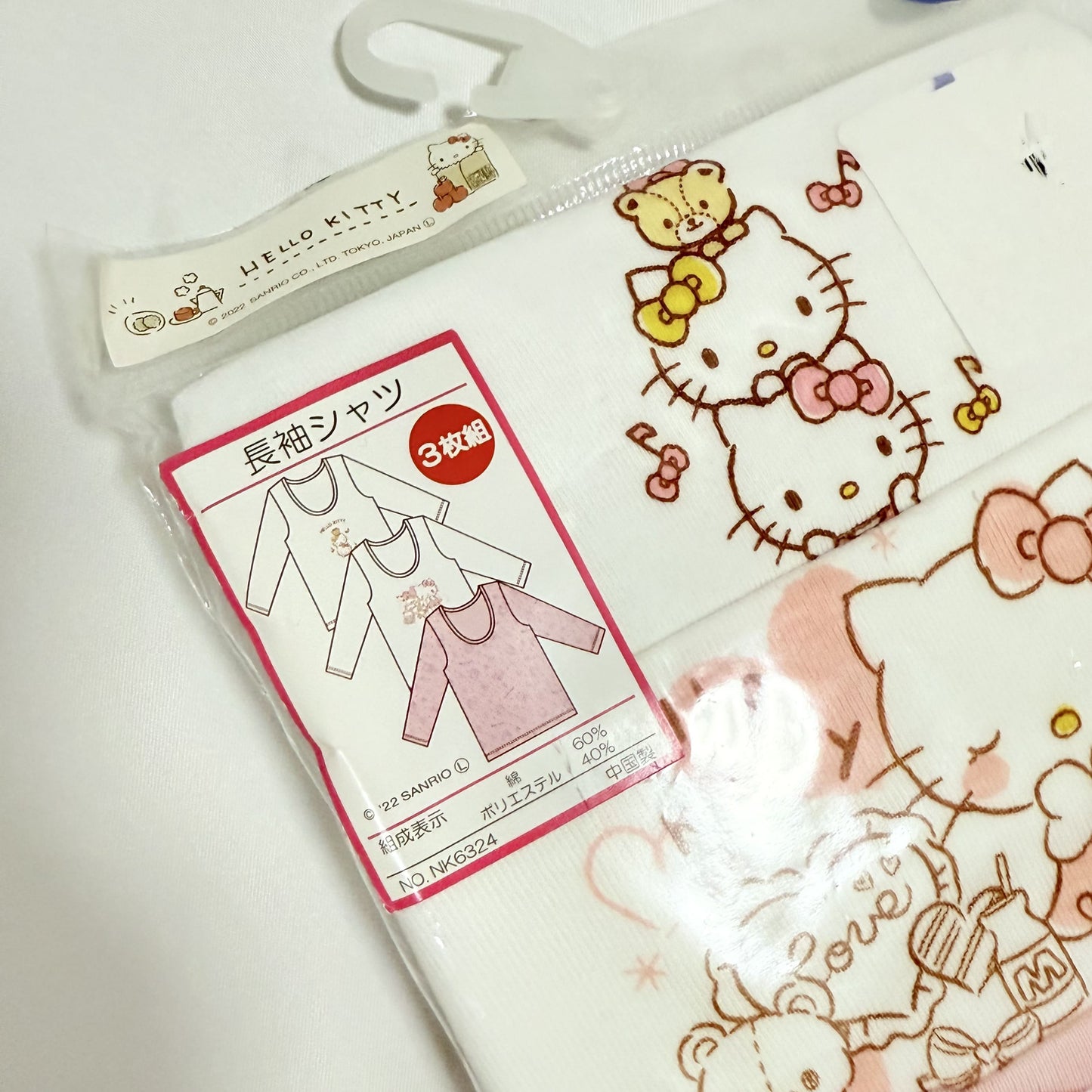 Hello Kitty Long-Sleeve Undershirt 3-Piece Set 12-18m Sanrio