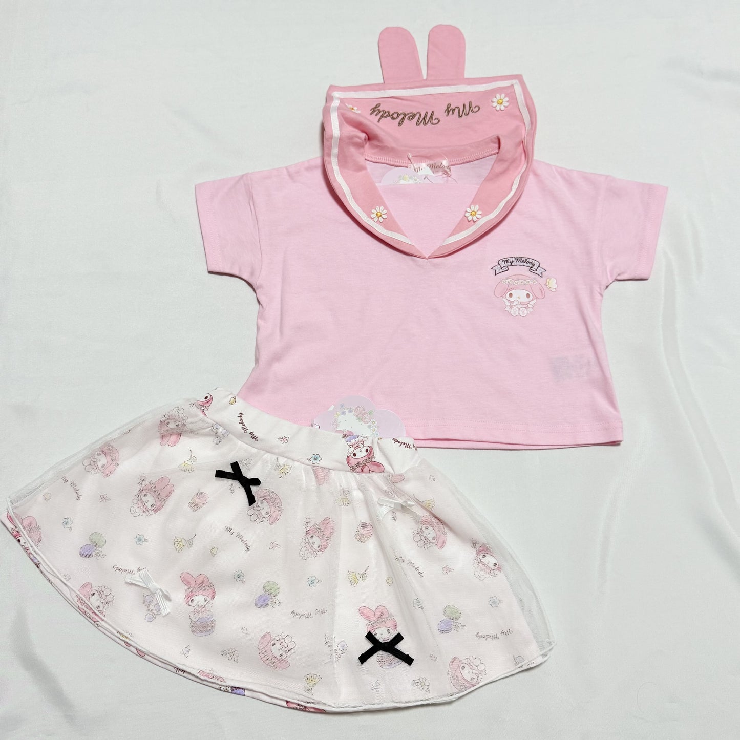My Melody Sailor Collar T-Shirt & Tulle Skirt Skort Set 18-24m Sanrio