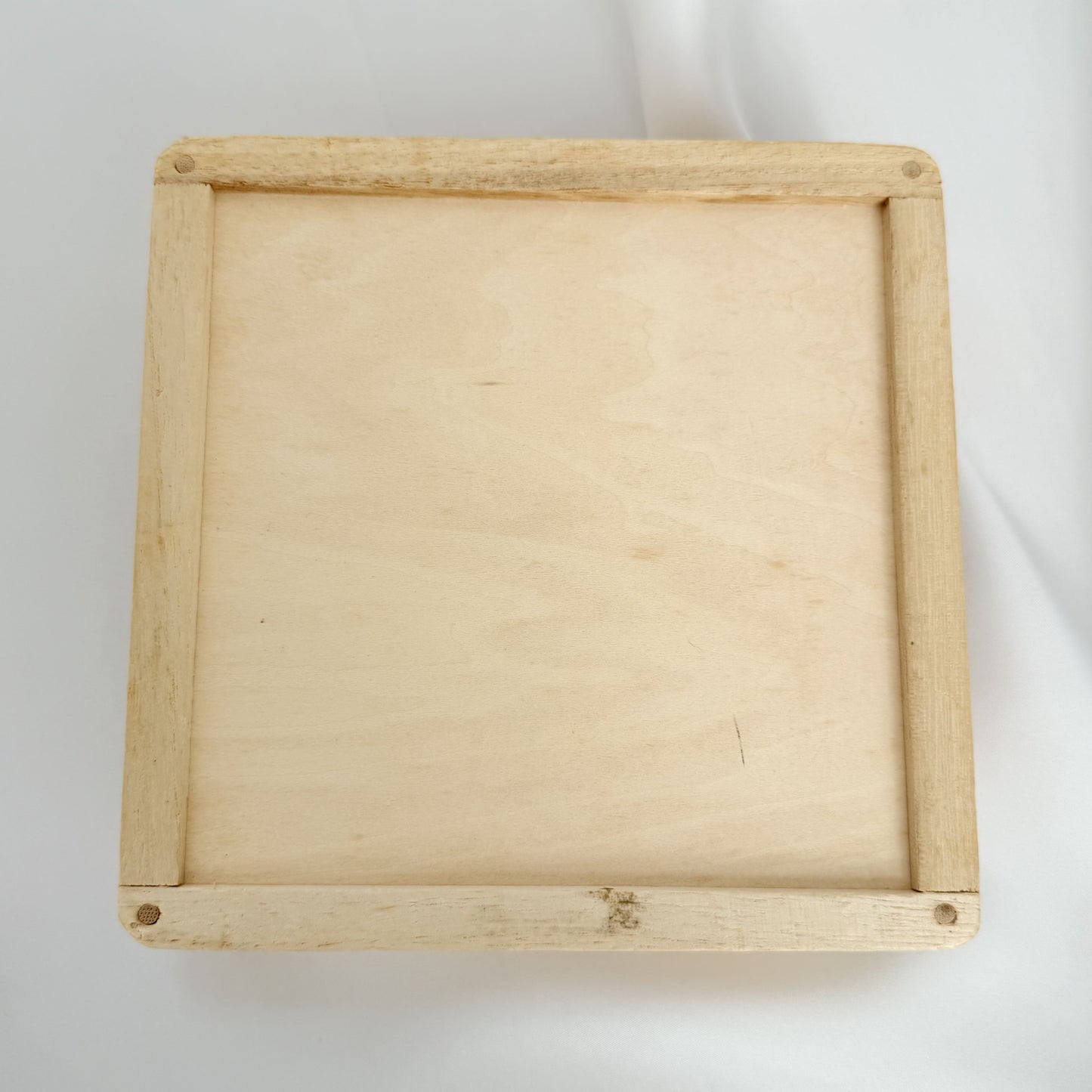 Back view of a wooden box