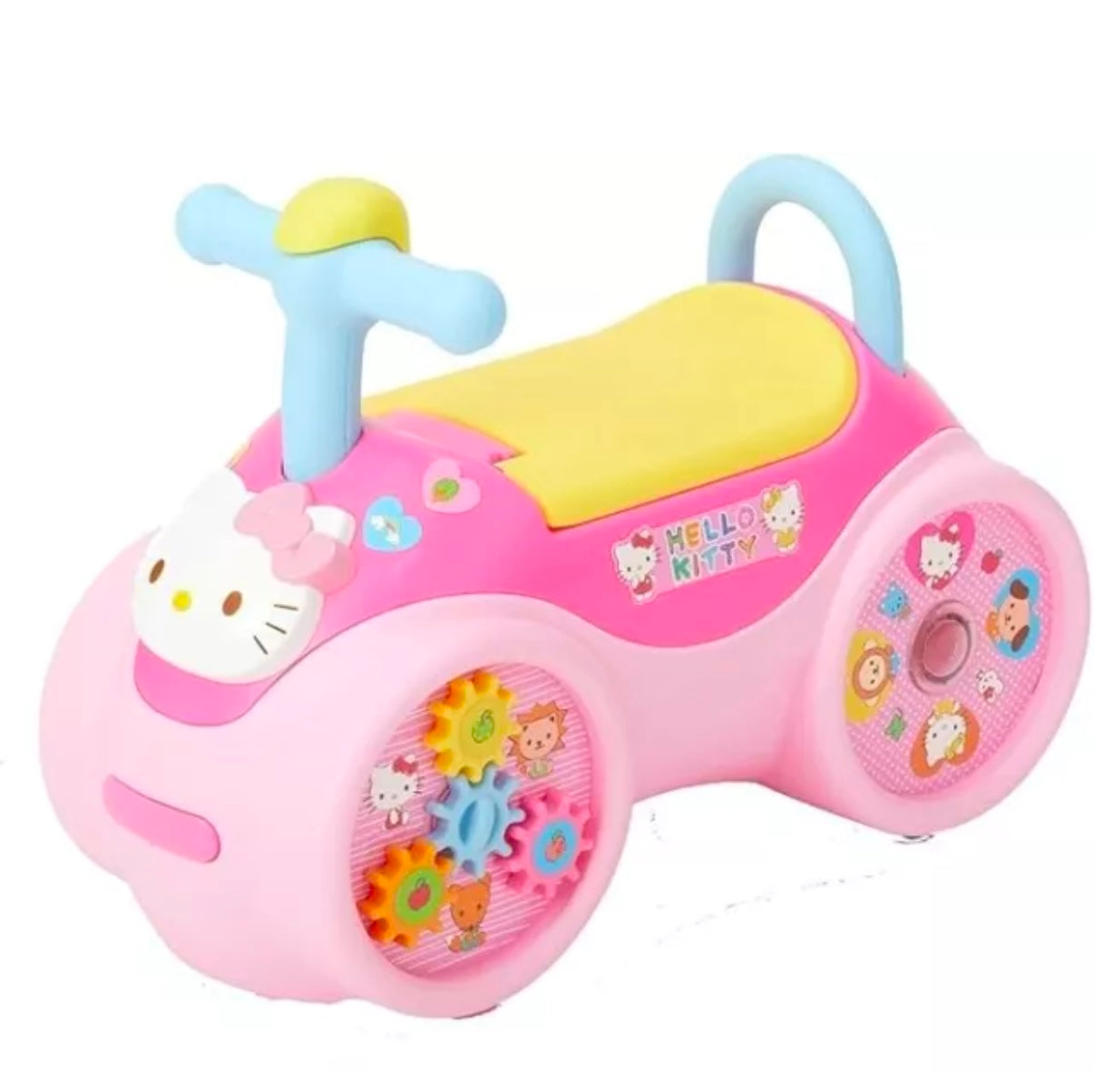 image photo of sanrio pink foot-powered car