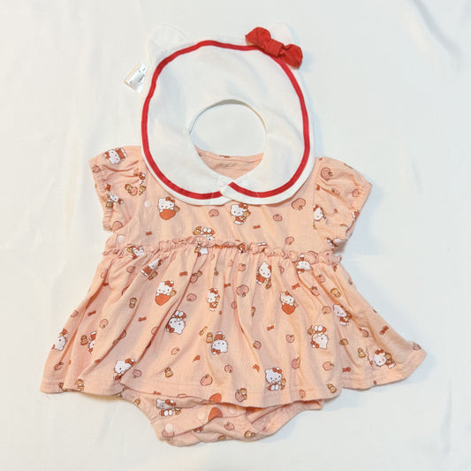 Hello Kitty Romper & Bib Set 0-3m Sanrio